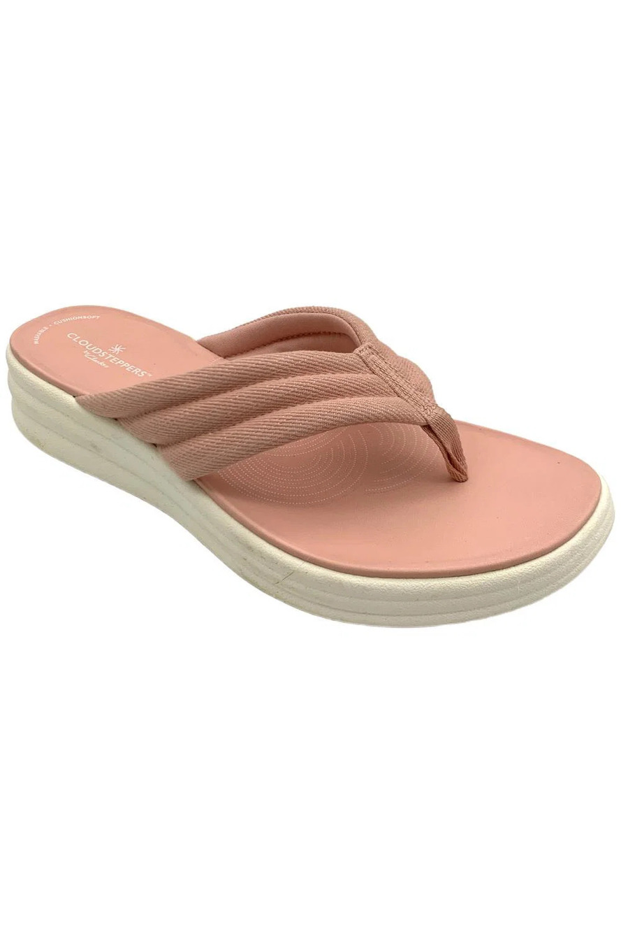 Clarks Cloudsteppers Women's Drift Carmen Toe Post Sandal Dusty Pink - Wide
